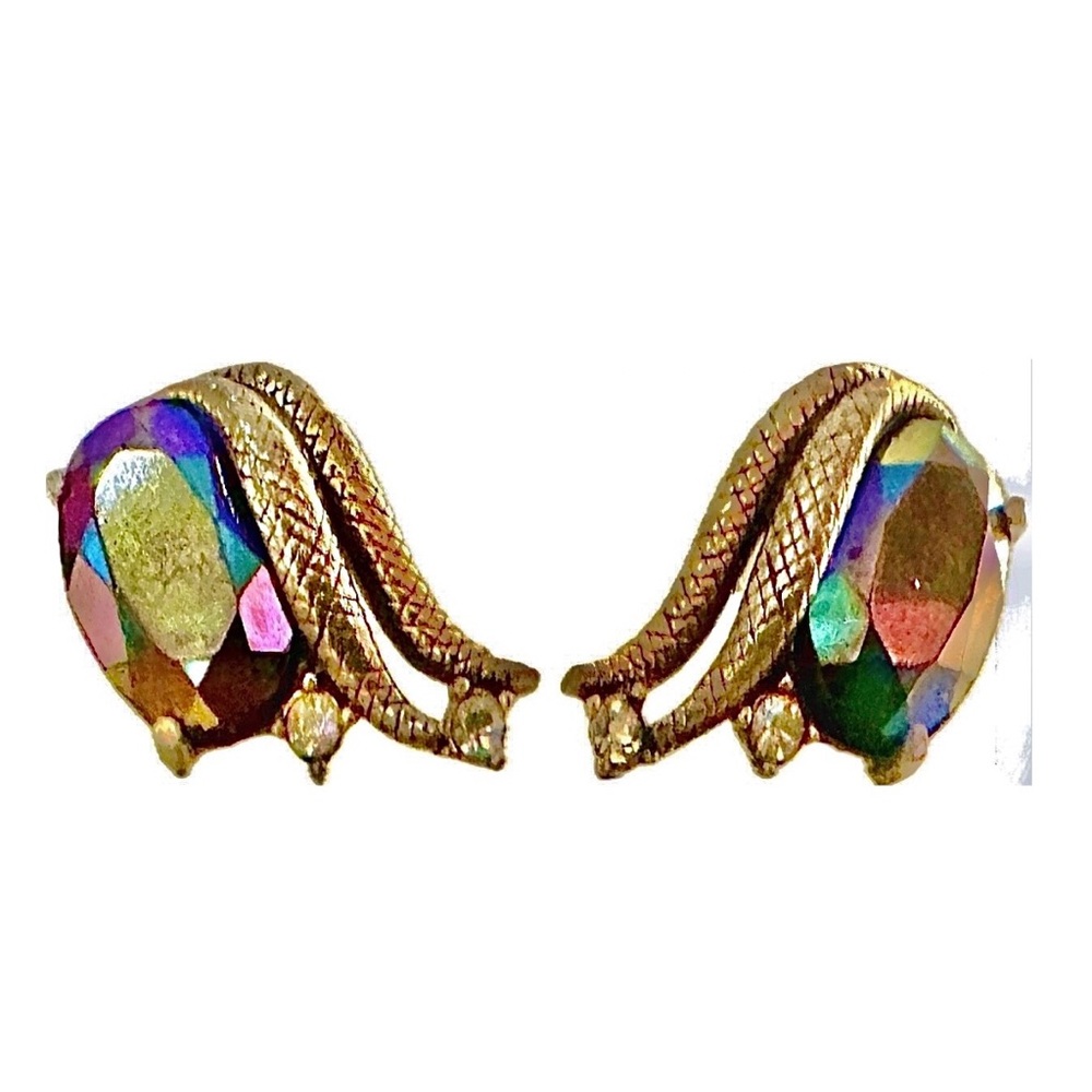 Schiaparelli vintage serpent-cornucopia earrings, circa 1950s